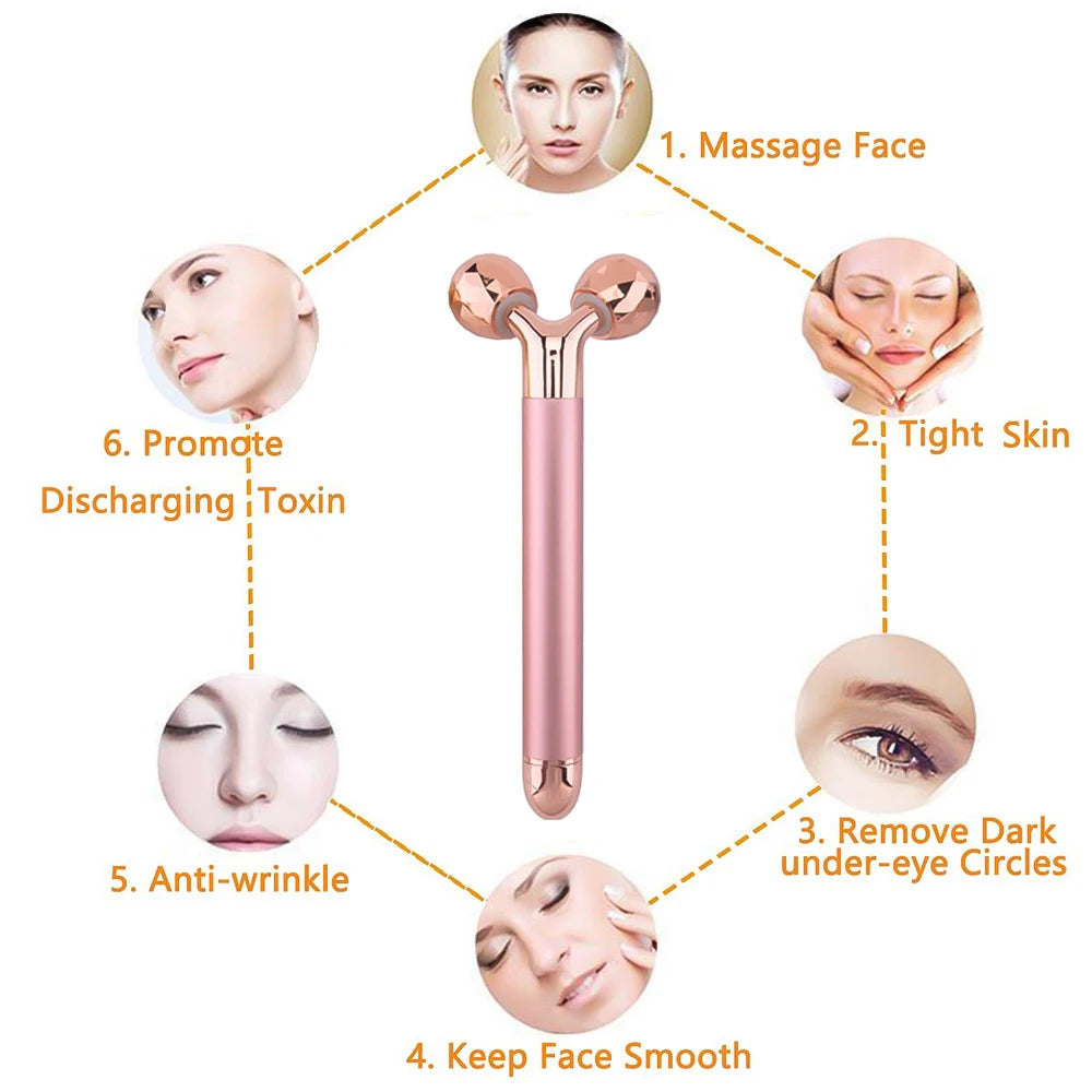 Electric Roller Beauty Bar Vibrating Facial Roller Massager Skin Care