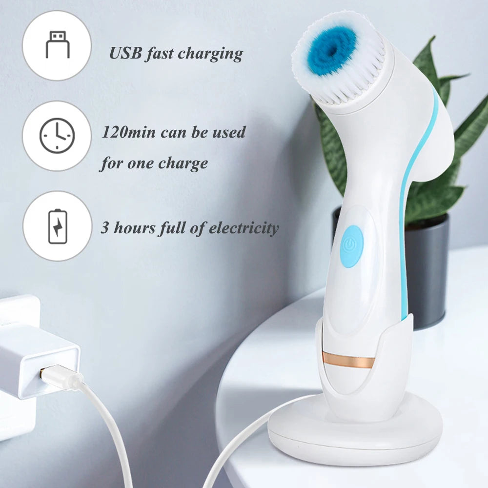 Facial Cleansing Brush Sonic Face Spin Brush Set Facial System