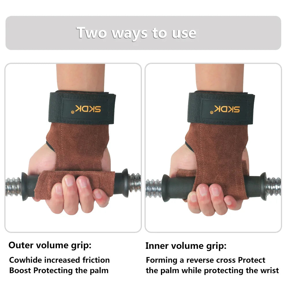Gym For Men Women Cowhide Palm Guards Weightlifting Fitness
