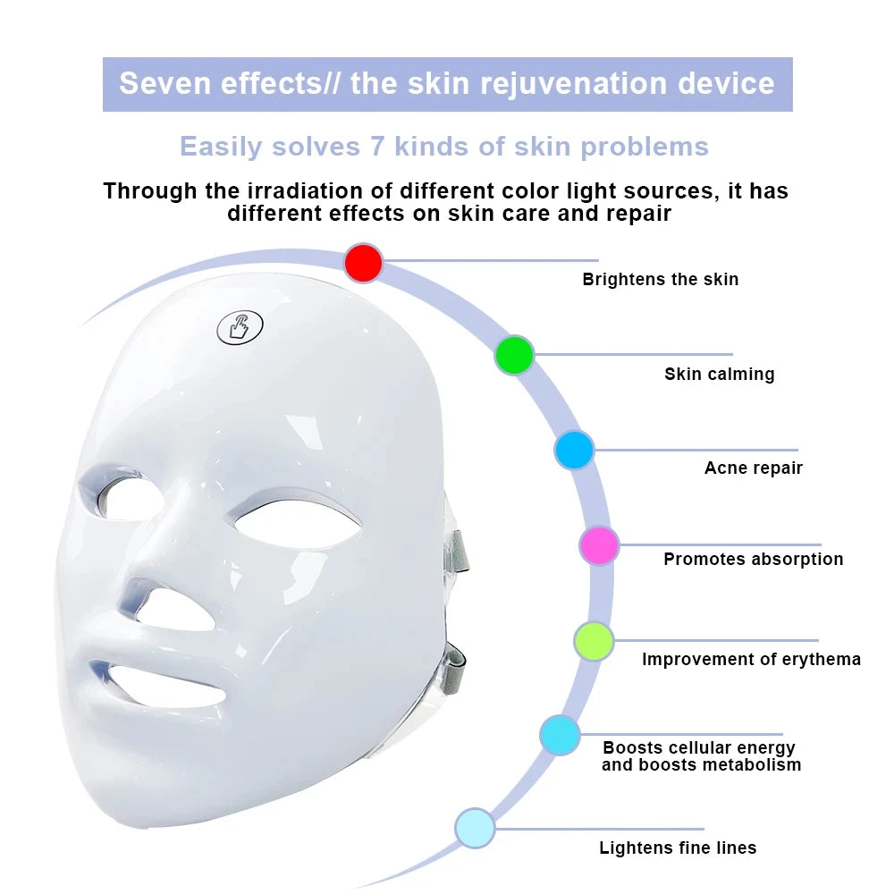 LED Facial Mask Therapy Face Skin Care Mask Anti Therapy Skin