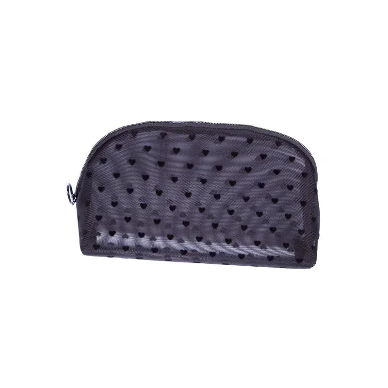 Cosmetic Bag Zipper Heart Shaped Toiletry Organizer Makeup Bags
