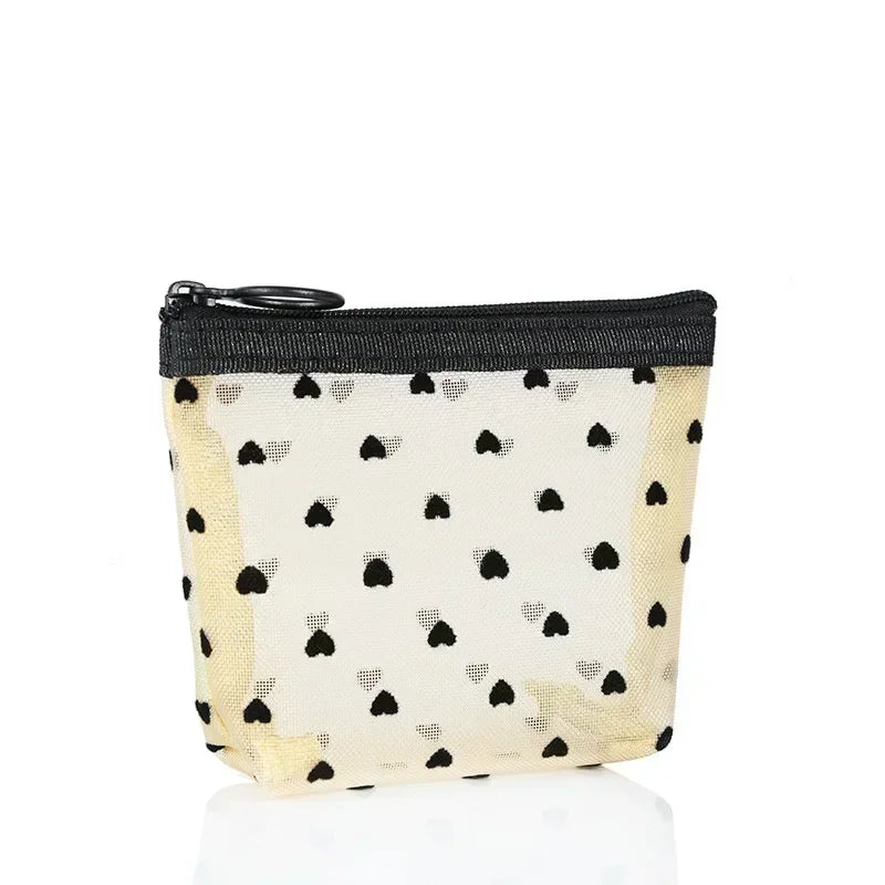 Cosmetic Bag Zipper Heart Shaped Toiletry Organizer Makeup Bags