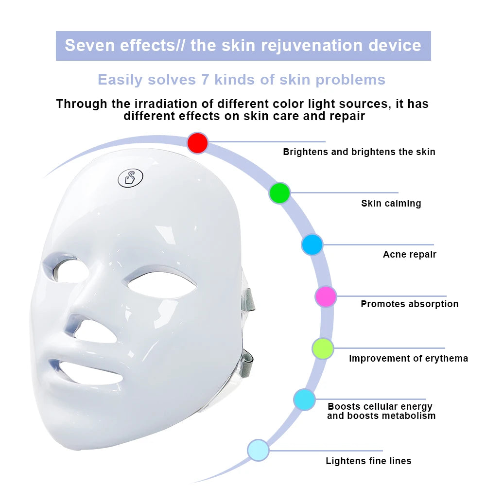 LED Facial Mask Therapy Face Skin Care Mask Anti Therapy Skin