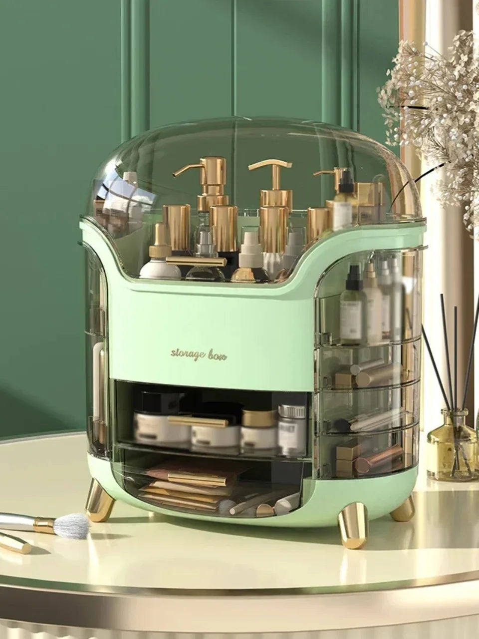 Desktop Makeup Organizer Transparent Jewelry Cosmetic Storage Box