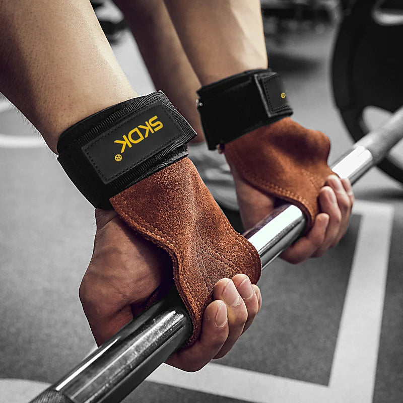 Gym For Men Women Cowhide Palm Guards Weightlifting Fitness