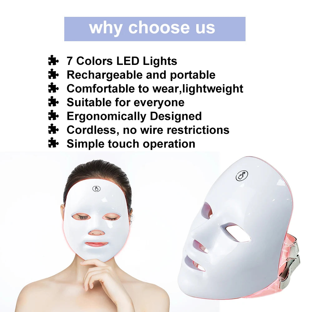 LED Facial Mask Therapy Face Skin Care Mask Anti Therapy Skin