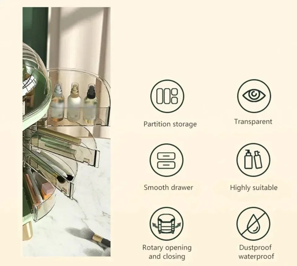 Desktop Makeup Organizer Transparent Jewelry Cosmetic Storage Box