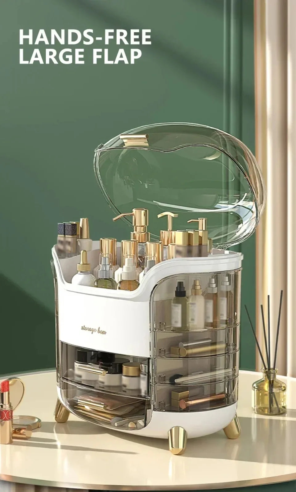 Desktop Makeup Organizer Transparent Jewelry Cosmetic Storage Box