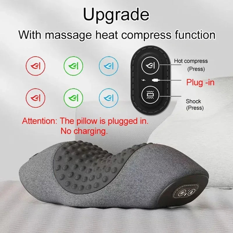 Electric Neck Massager Pillow Cervical Stretcher Heating Massage