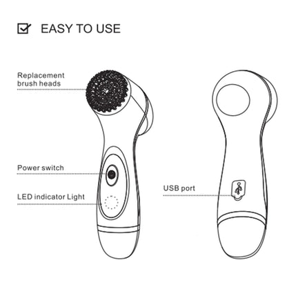 Facial Cleansing Brush Sonic Face Spin Brush Set Facial System