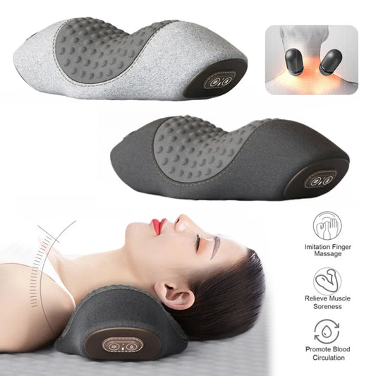 Electric Neck Massager Pillow Cervical Stretcher Heating Massage