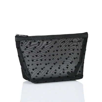 Cosmetic Bag Zipper Heart Shaped Toiletry Organizer Makeup Bags