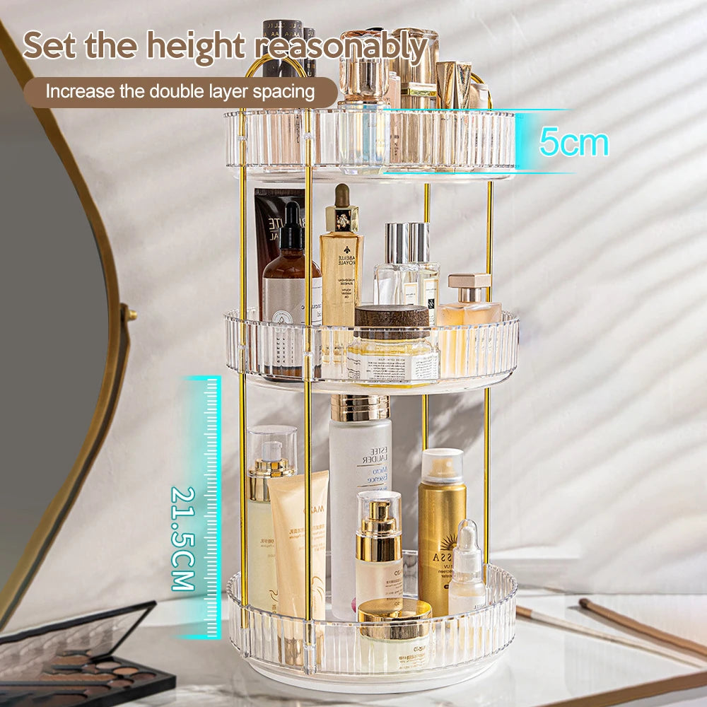 Luxury Makeup Organizer 360° Rotating Desktop Cosmetic Shelf