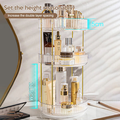 Luxury Makeup Organizer 360° Rotating Desktop Cosmetic Shelf