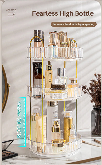 Luxury Makeup Organizer 360° Rotating Desktop Cosmetic Shelf