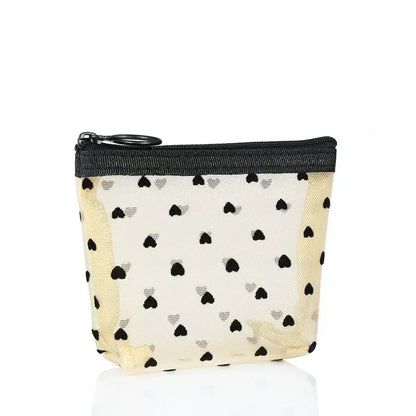 Cosmetic Bag Zipper Heart Shaped Toiletry Organizer Makeup Bags