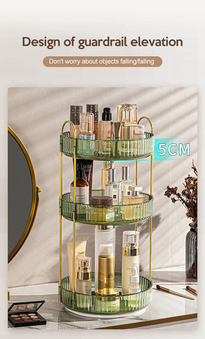Luxury Makeup Organizer 360° Rotating Desktop Cosmetic Shelf