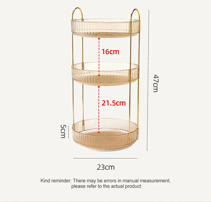 Luxury Makeup Organizer 360° Rotating Desktop Cosmetic Shelf