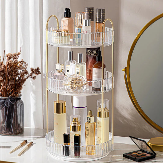 Luxury Makeup Organizer 360° Rotating Desktop Cosmetic Shelf