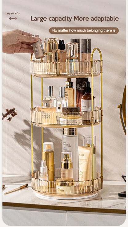 Luxury Makeup Organizer 360° Rotating Desktop Cosmetic Shelf