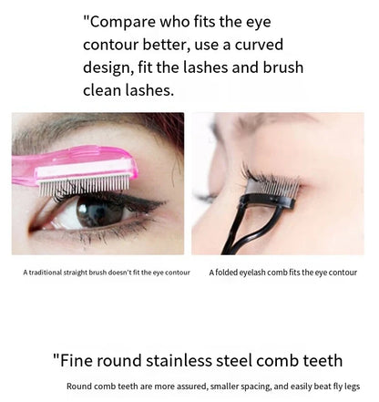 Eyelash Separator Metal Teeth Straight Eyelash Curler Beauty Makeup