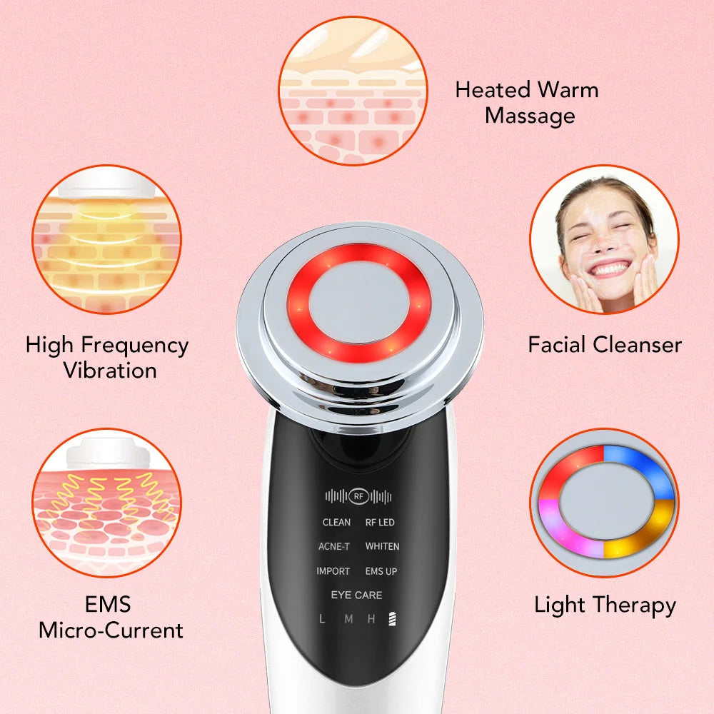 Face Lifting Device EMS Microcurrent Skin LED Facial Neck Massager
