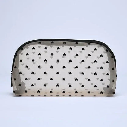 Cosmetic Bag Zipper Heart Shaped Toiletry Organizer Makeup Bags