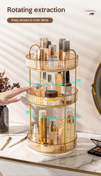 Luxury Makeup Organizer 360° Rotating Desktop Cosmetic Shelf