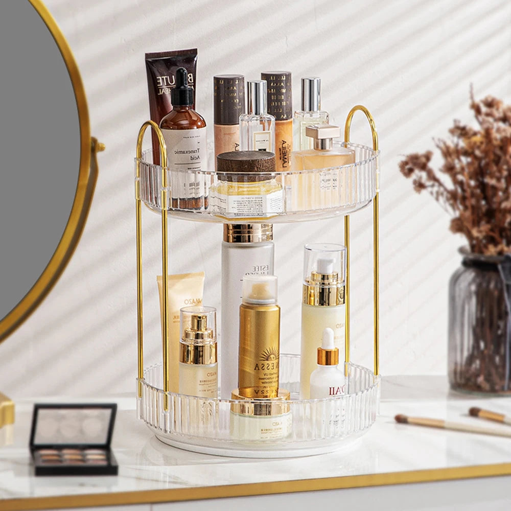 Luxury Makeup Organizer 360° Rotating Desktop Cosmetic Shelf