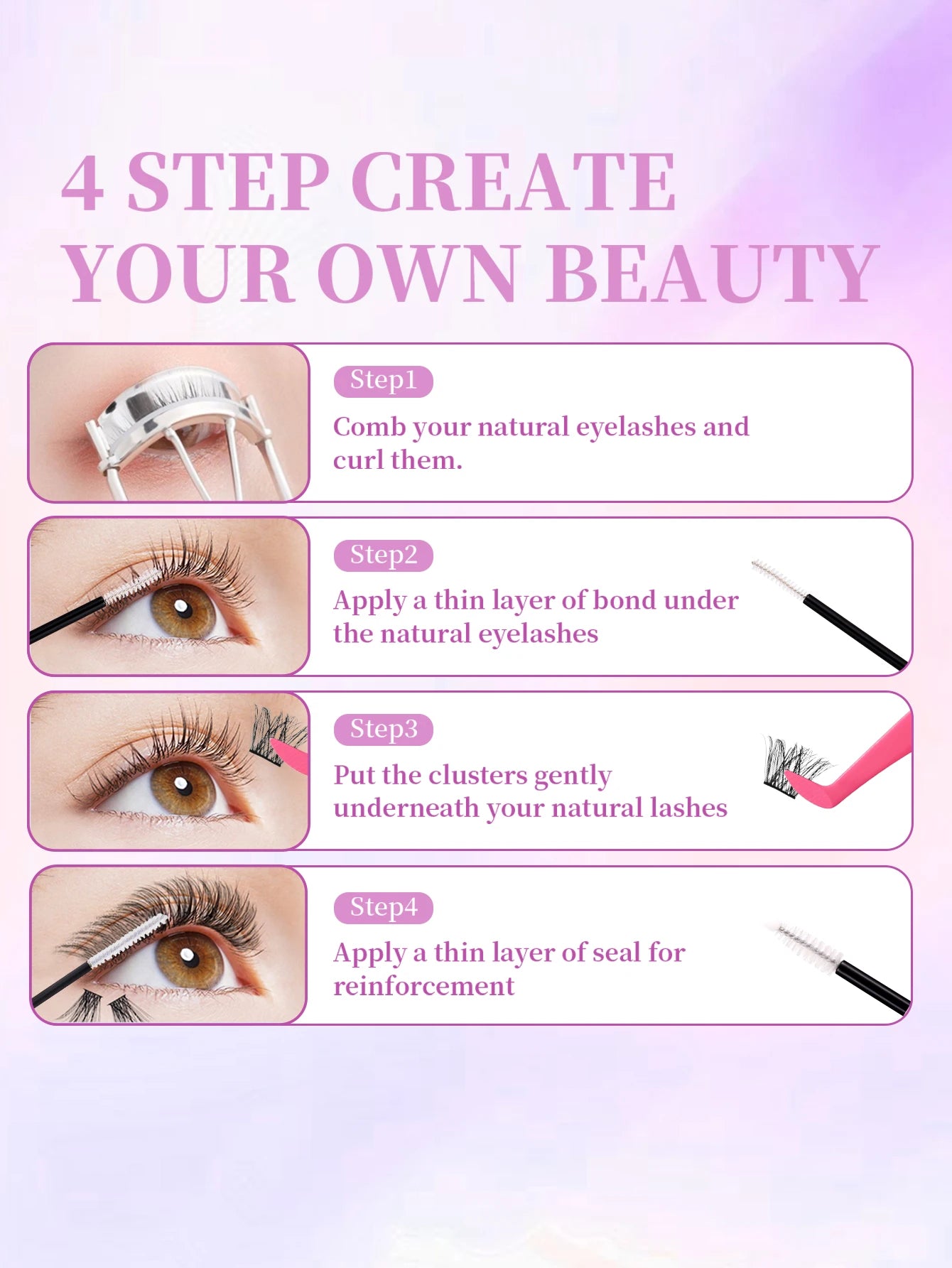 Eyelash Glue and Seal for Eyelash Clusters Strong Fixed tool