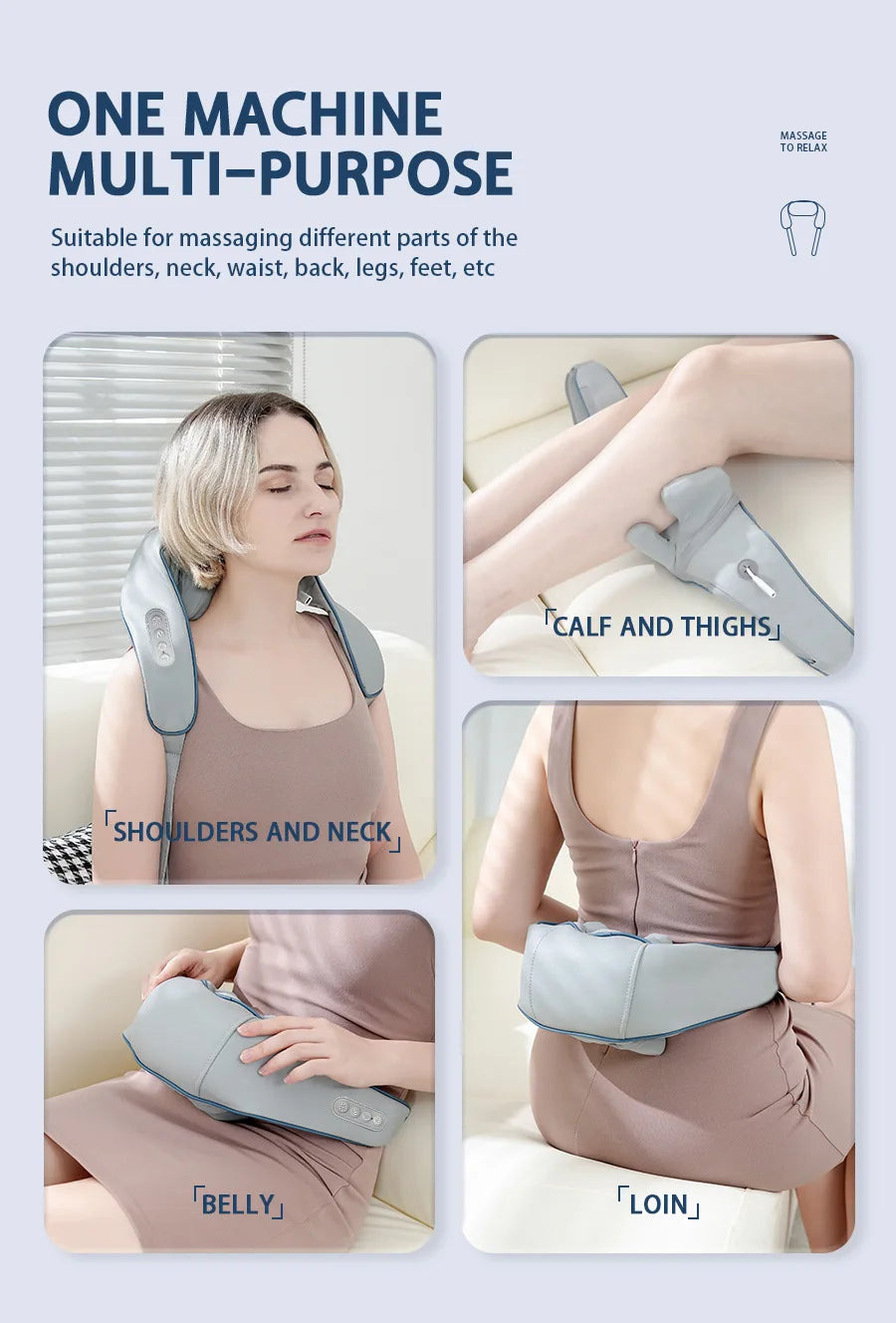 Portable Mini Relaxer Dredge Kneading Smart Electric Wrap Heated