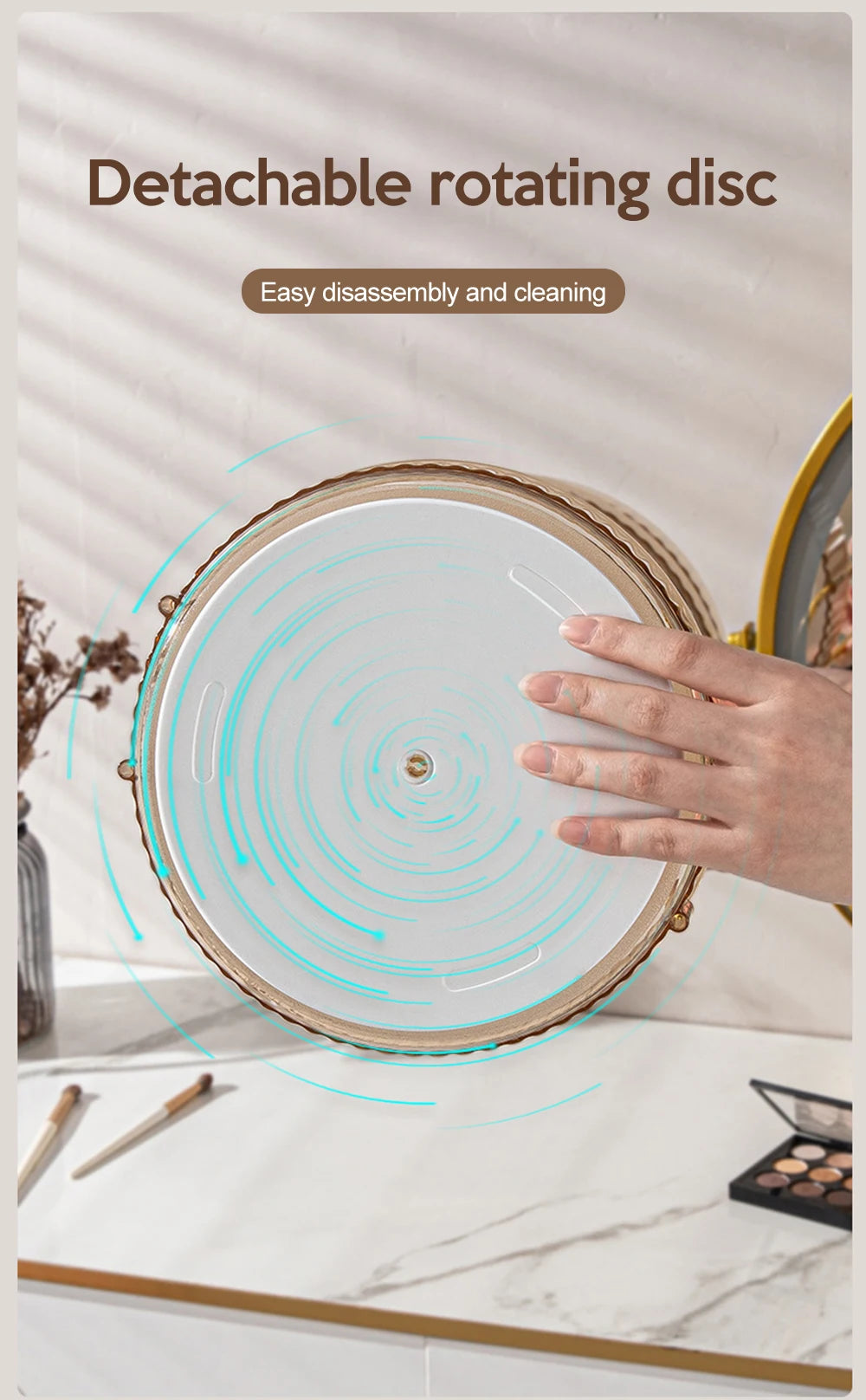 Luxury Makeup Organizer 360° Rotating Desktop Cosmetic Shelf