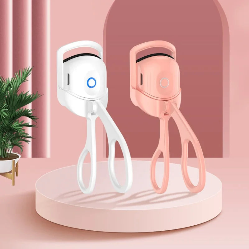 Electric eyelash curler, heated eyelash curler, curling device