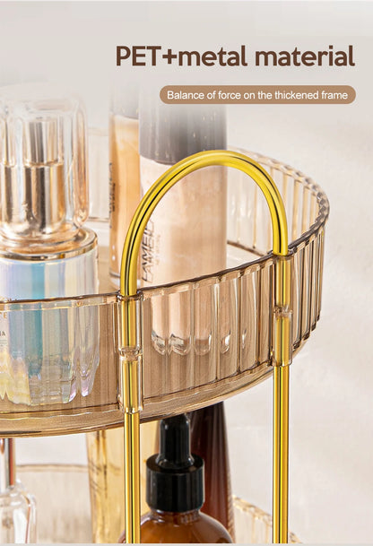 Luxury Makeup Organizer 360° Rotating Desktop Cosmetic Shelf