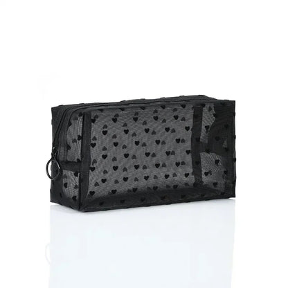 Cosmetic Bag Zipper Heart Shaped Toiletry Organizer Makeup Bags