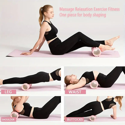 Verschillende lichaamshoudingen en toepassingen van de foam roller voor diepe spiermassage en ontspanning.