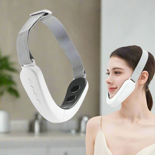 Elegante witte gezichtsmassager voor huidverjonging en ontspanning – exclusief 