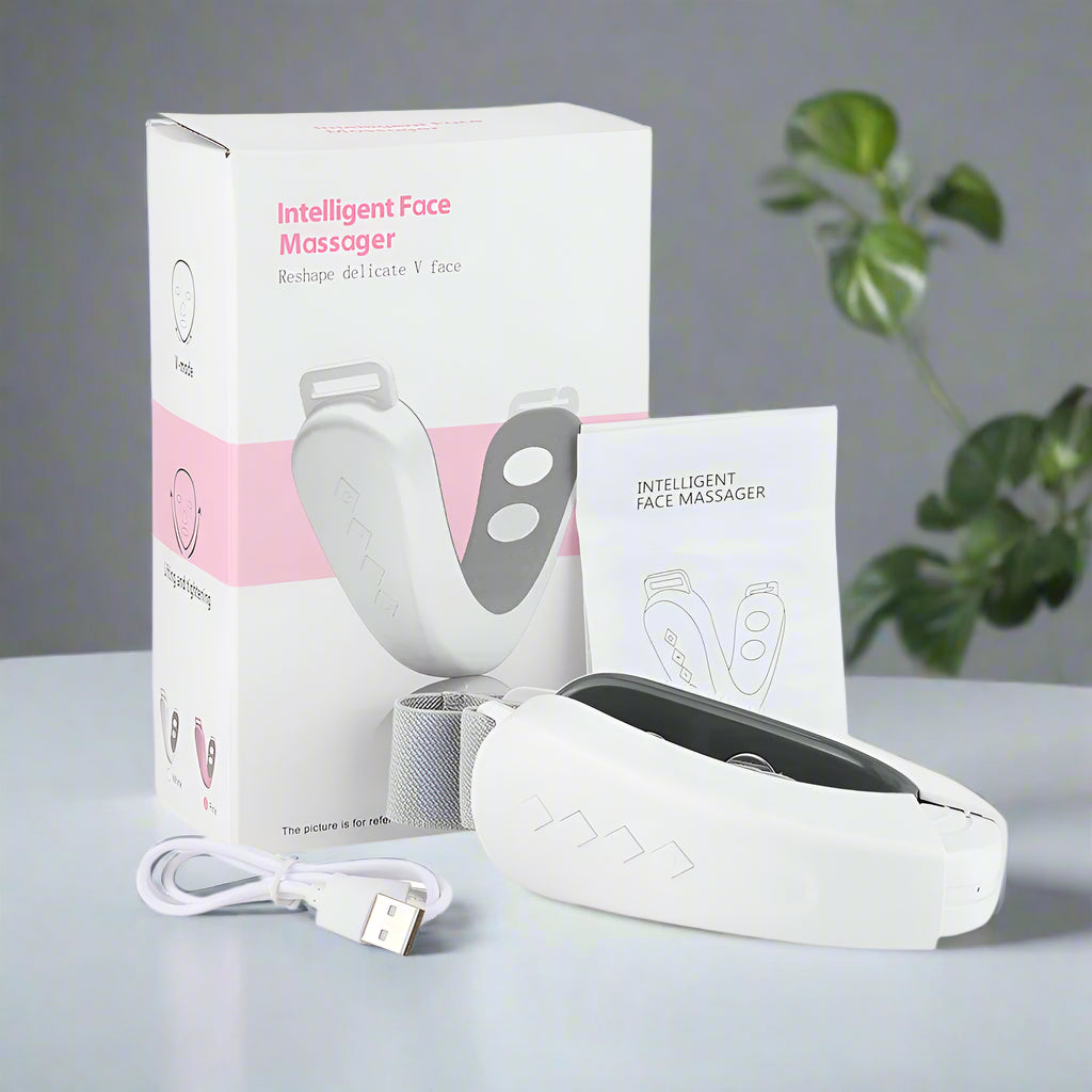 Complete set gezichtsmassager – inclusief apparaat, oplaadkabel, handleiding en luxe verpakking – alles wat je nodig hebt voor effectieve huidverzorging, verkrijgbaar bij BodySpot